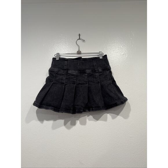 BDG Micro Black Micro Mini Skirt Womens Size Small Pleated Y2K Look Rave Denim - Picture 5 of 9